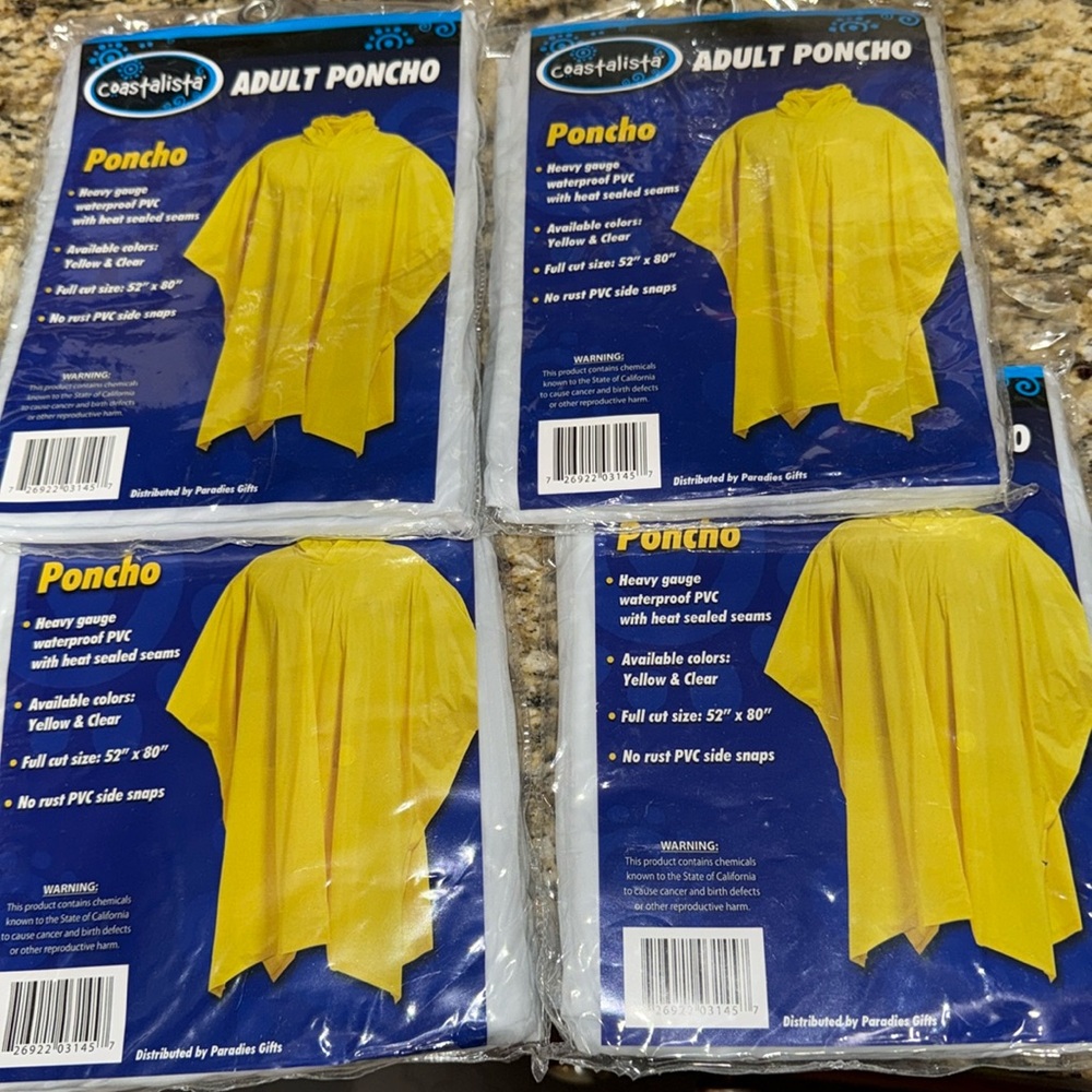 Lot of (4) new adult ponchos from coastalista